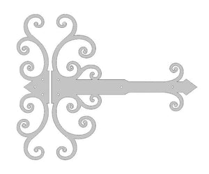 Chateauesque Iron XL Functioning Hinge Strap - Old West Iron