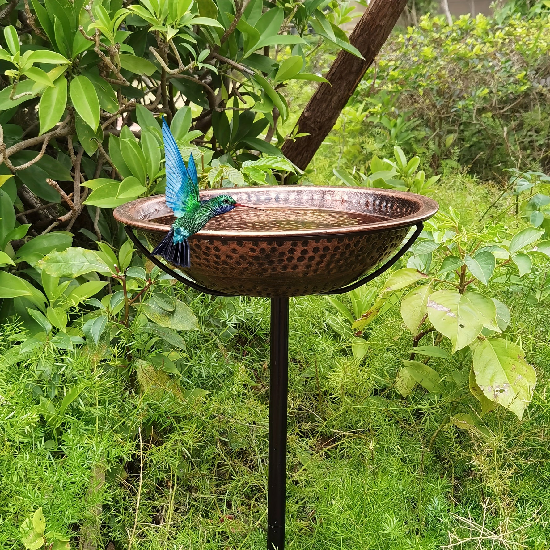 Hammered Copper Bird Fountain