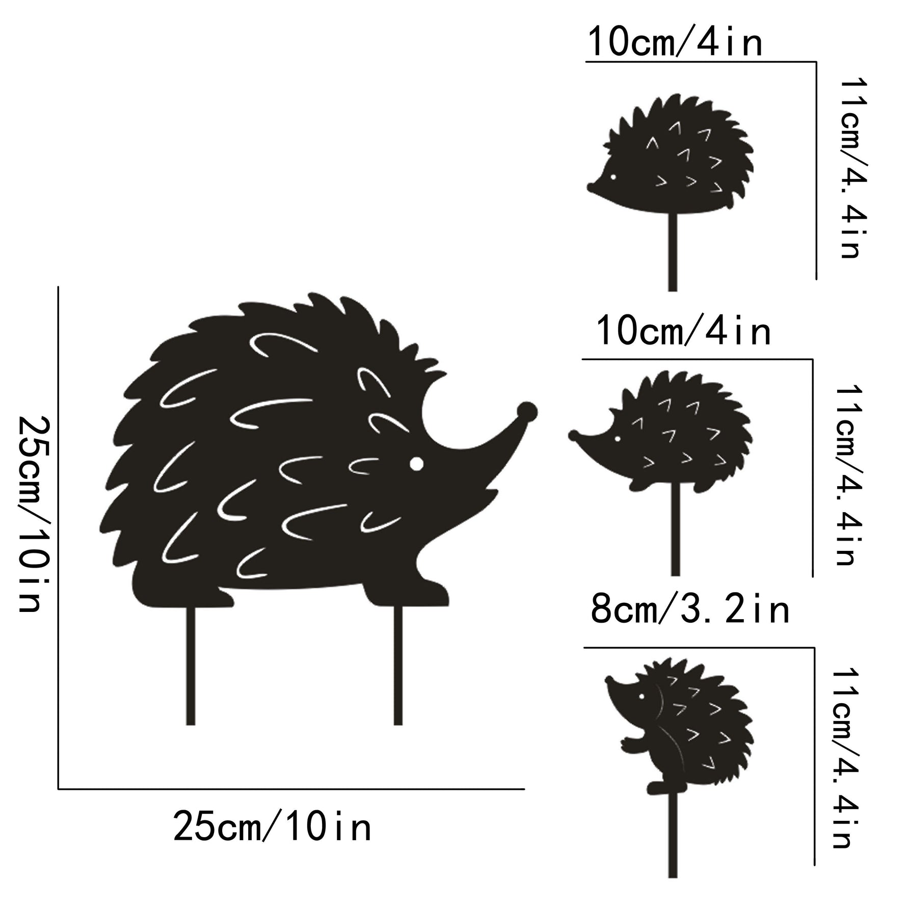 Family of Hedgehogs Yard Stakes