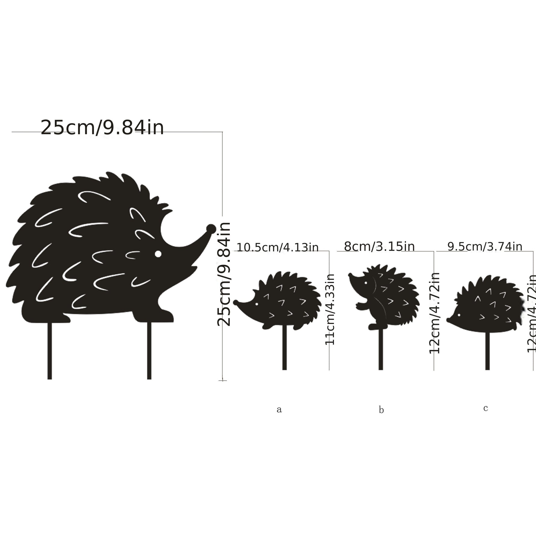 Family of Hedgehogs Yard Stakes