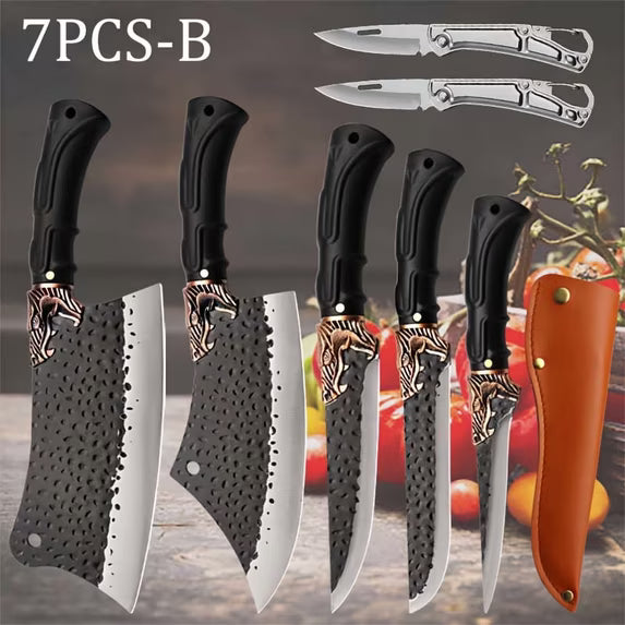 7pcs Professional Stainless Steel Kitchen Knife Set