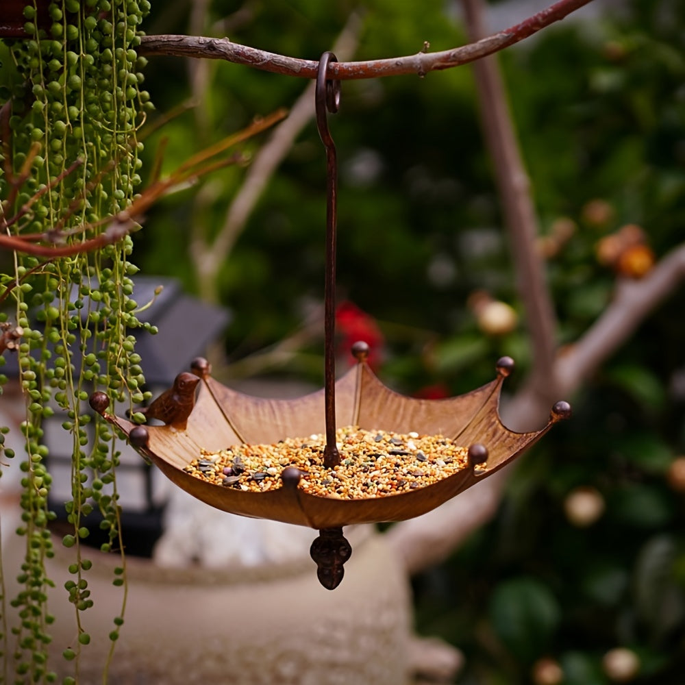 Iron Umbrella Bird Feeder