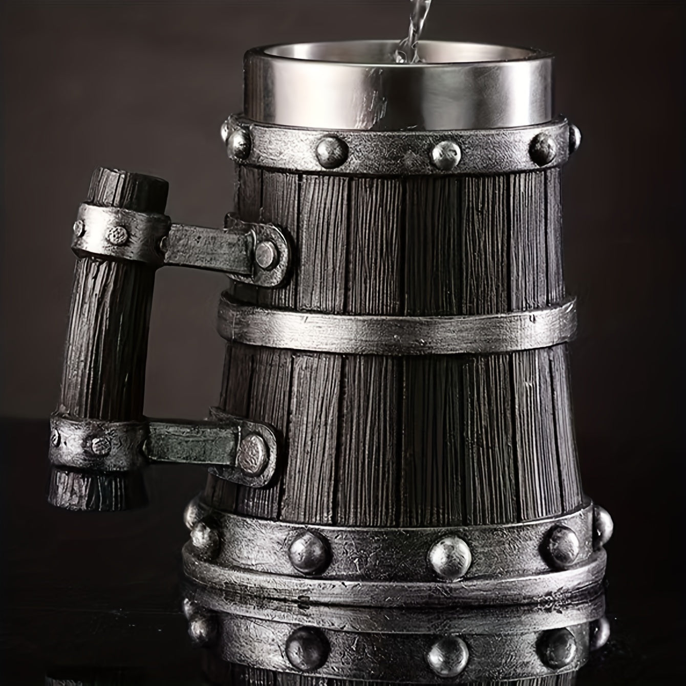 Loki Simulated Wooden Viking Beer Mug Uncategorized