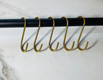 Solid Brass S Hooks 3”, Pot Rack Hooks, Utility Hooks
