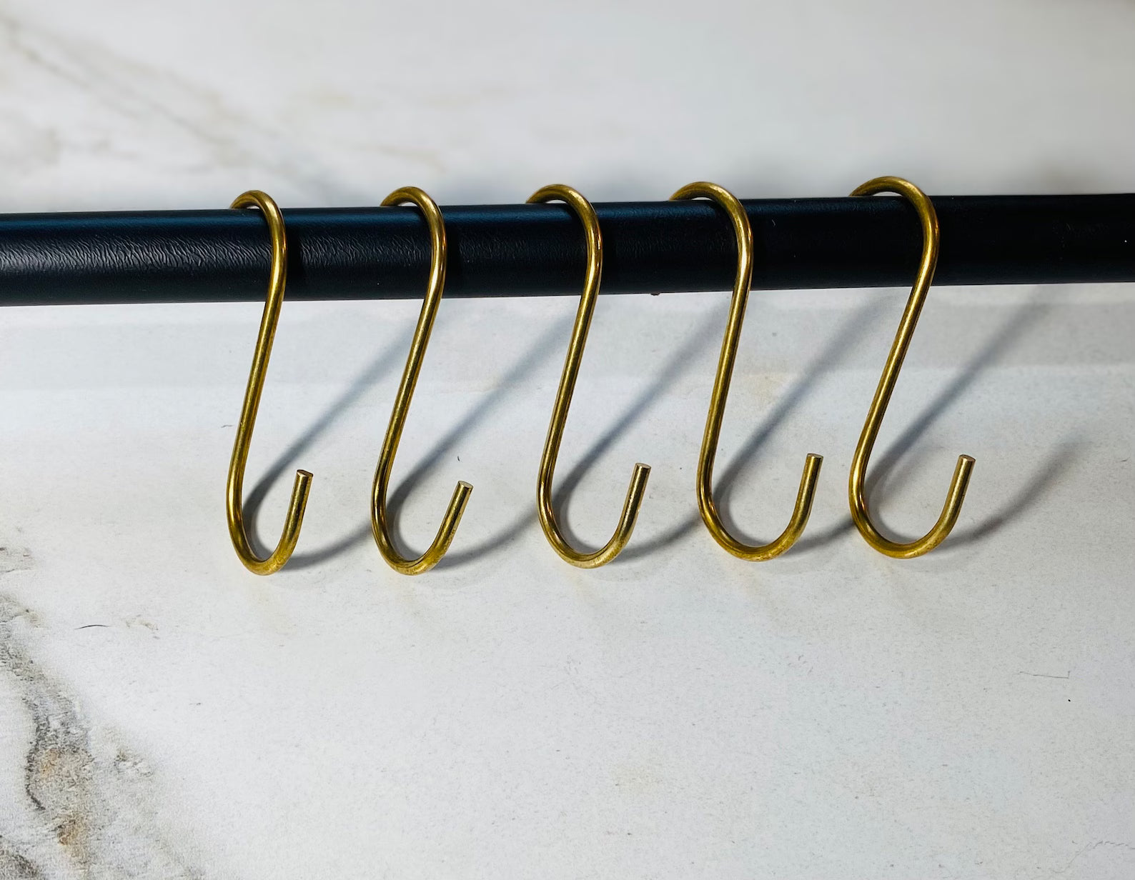 Solid Brass S Hooks 3”, Pot Rack Hooks, Utility Hooks