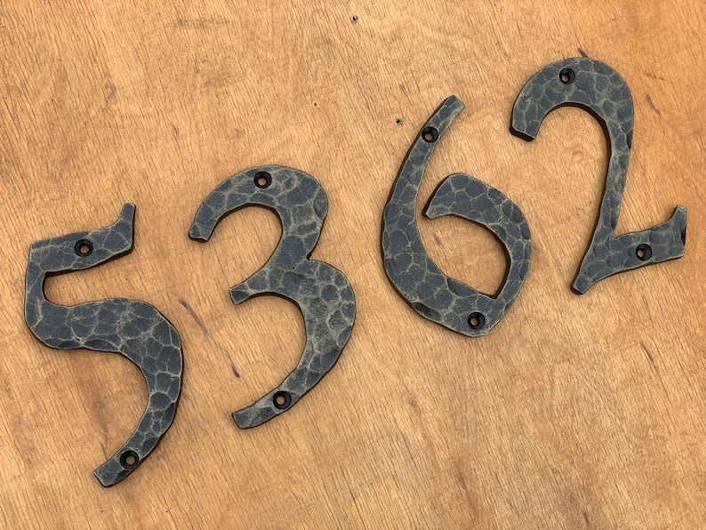 Hammered Iron House Numbers House Numbers & Letters Numbers
