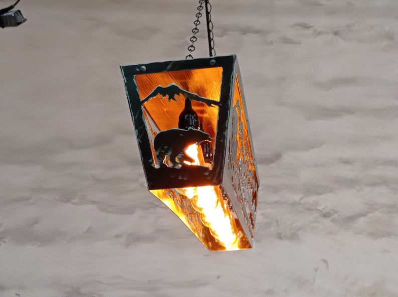 Bears fishing salmon Lodge lighting Lighting Lighting