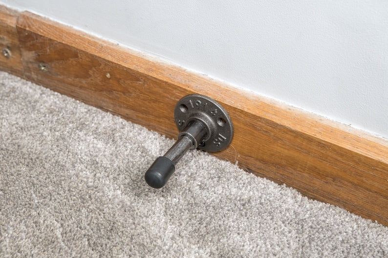 Industrial Iron Door Stop - Matte Black Door Stops Door Stop