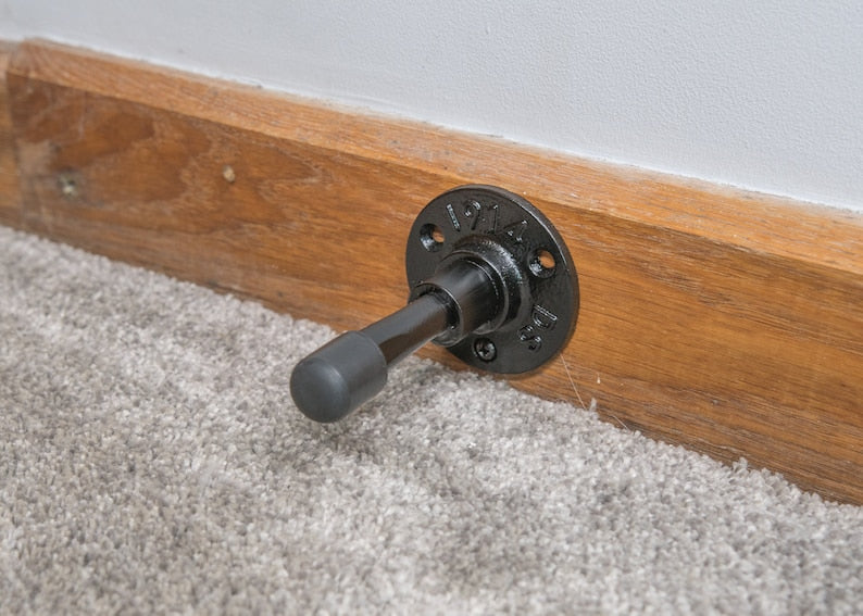Industrial Iron Door Stop - Matte Black Door Stops Door Stop