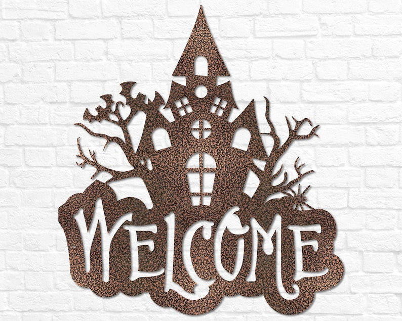 Haunted House Welcome Sign Signage Halloween