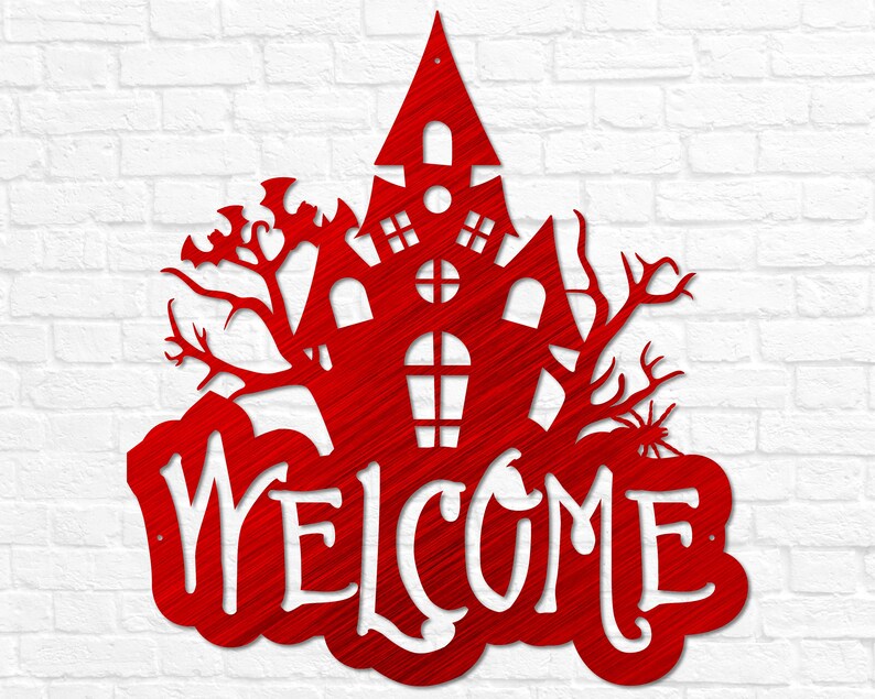Haunted House Welcome Sign Signage Halloween