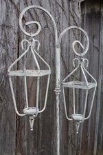Wrought Iron 70" Double Crown Lantern - Indoor or Outdoor - Patio Metal Candelabra - Rustic Wax And Battery Fixture