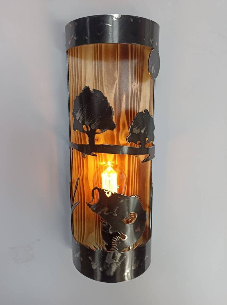 Rustic Bass Cabin Sconce Wall Light Fixtures Lighting