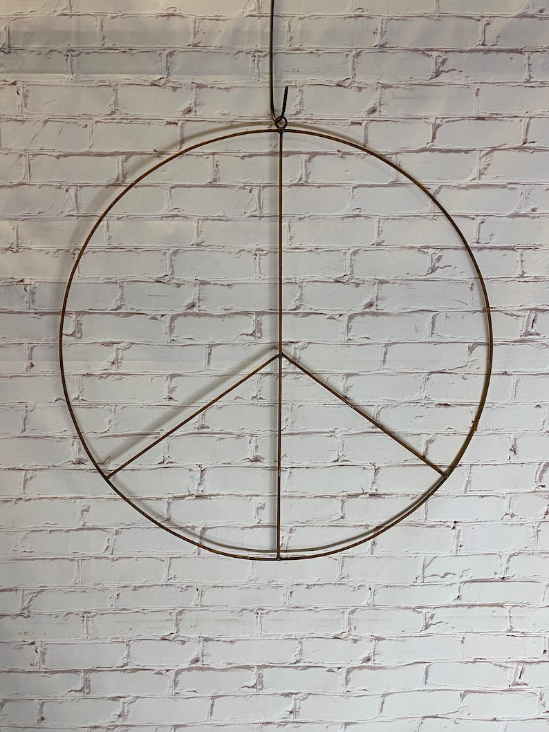 Wrought Iron Peace Sign Wallpaper Wall Sign