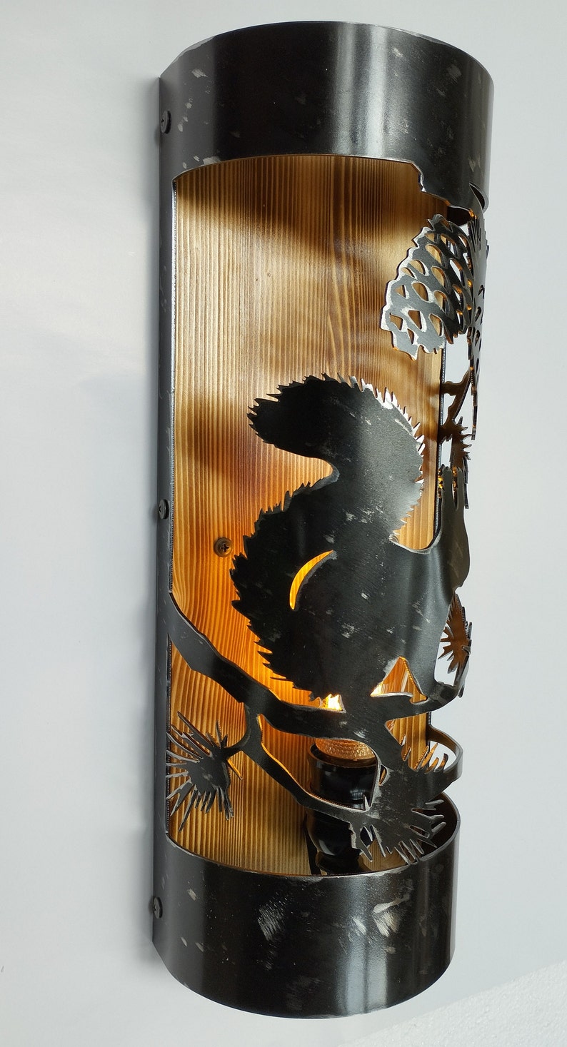 Rustic Squirrel Cabin Sconce Wall Light Fixtures Lighting