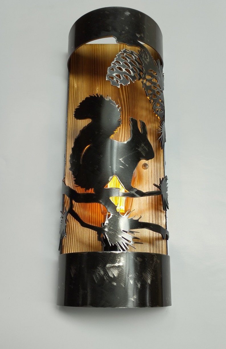 Rustic Squirrel Cabin Sconce Wall Light Fixtures Lighting