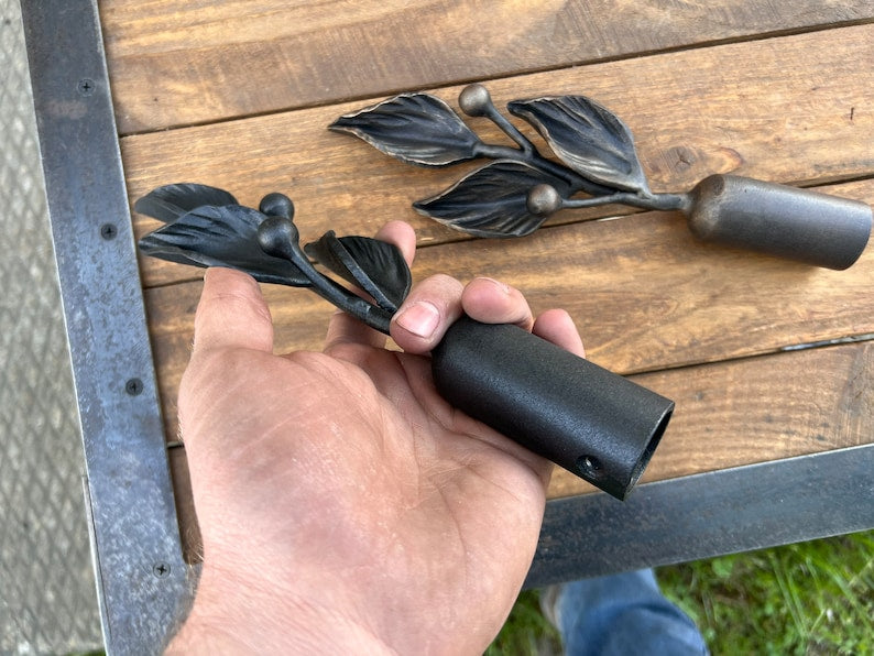 Set of 2 - Wrought Iron Curtain Rod Finials Curtain & Drape Rods Curtain Accessory