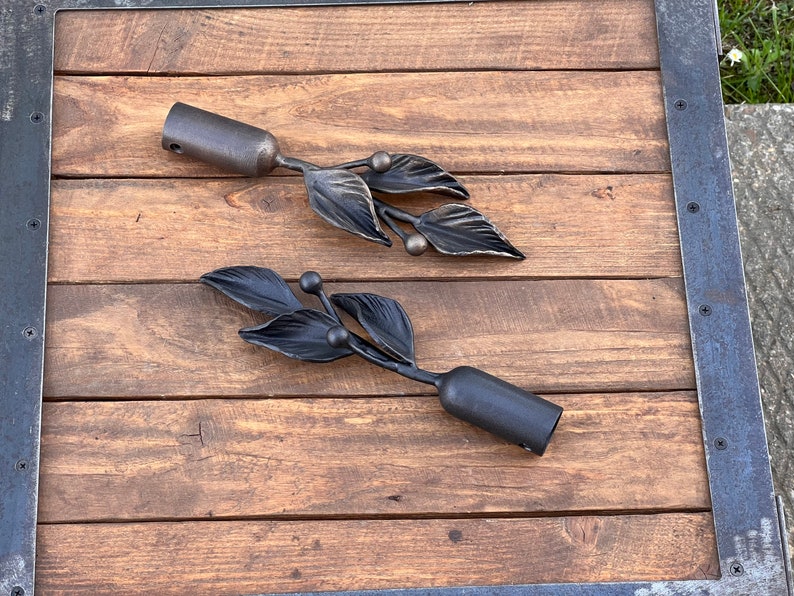 Set of 2 - Wrought Iron Curtain Rod Finials Curtain & Drape Rods Curtain Accessory