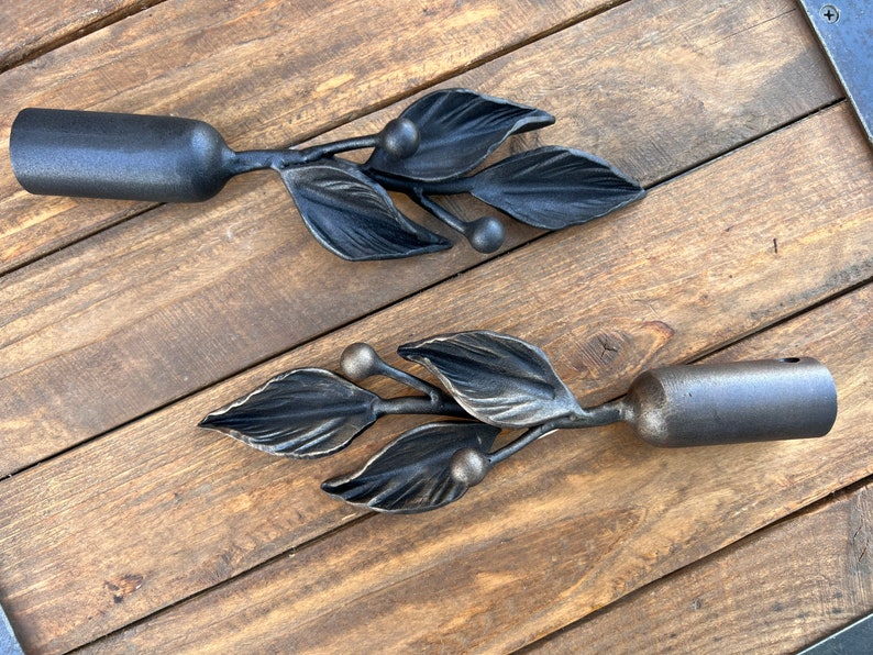 Set of 2 - Wrought Iron Curtain Rod Finials Curtain & Drape Rods Curtain Accessory