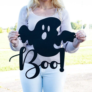 Halloween "Boo" Ghost Sign - Old West Iron