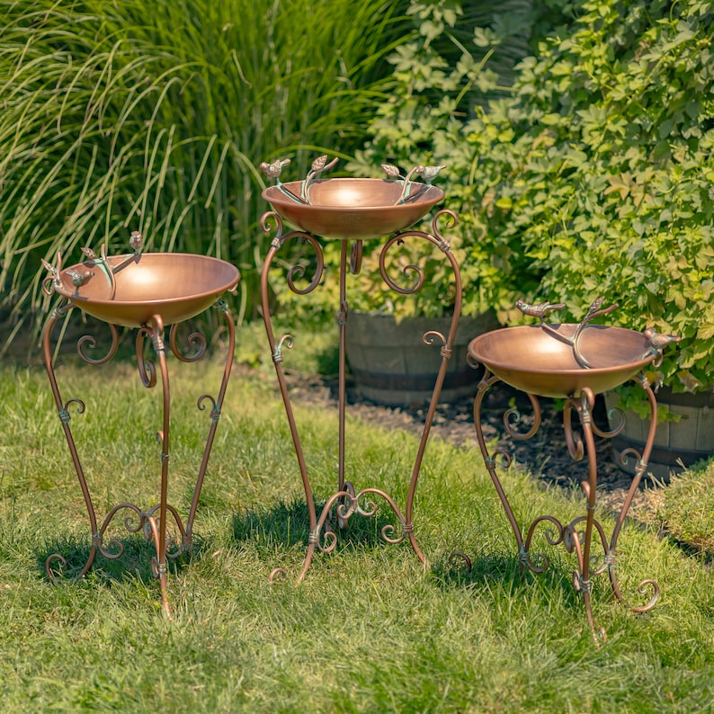 Antique Copper Birdbath