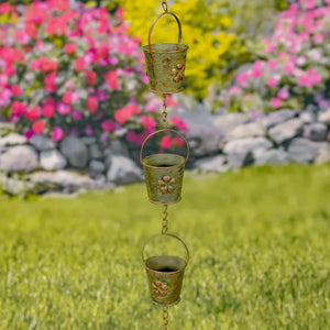 Daisy Bucket Rain Chain - Old West Iron