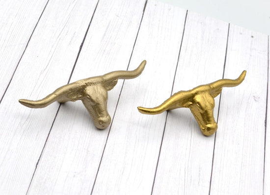 Champagne Texas Longhorn Drawer Pull