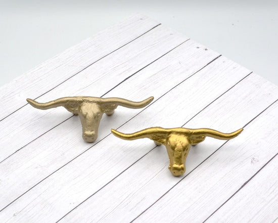 Champagne Texas Longhorn Drawer Pull