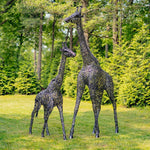 9 Ft Tall Mommy and 7 Ft Tall Baby Giraffe Iron Garden Statues Sculptures & Statues Sculpture