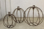 Medium Recycled Steel Pumpkin Candleholder Candle Holders Halloween