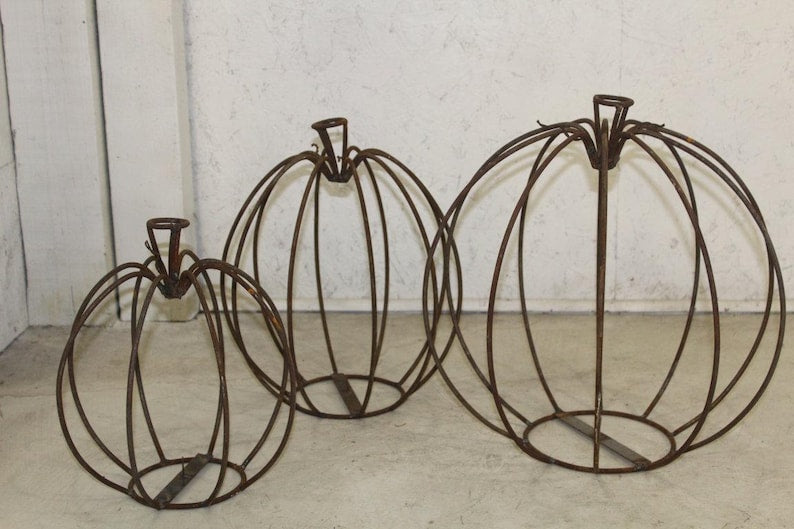 Medium Recycled Steel Pumpkin Candleholder Candle Holders Halloween