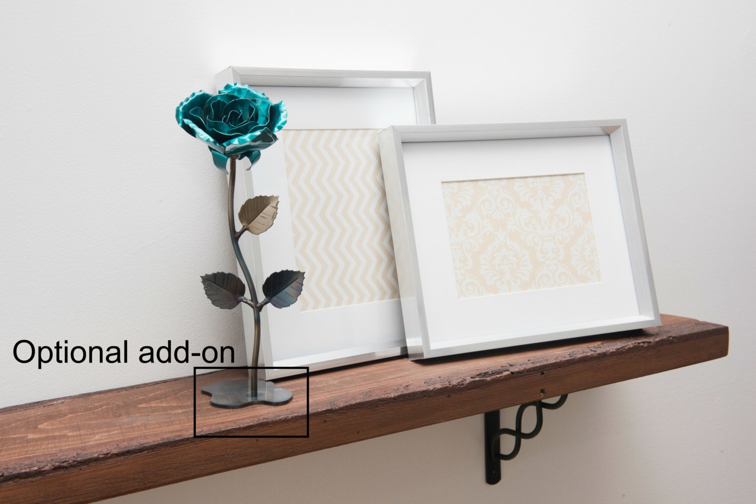 Hand-Forged Wrought Iron Emerald Green Rose Uncategorized Gift