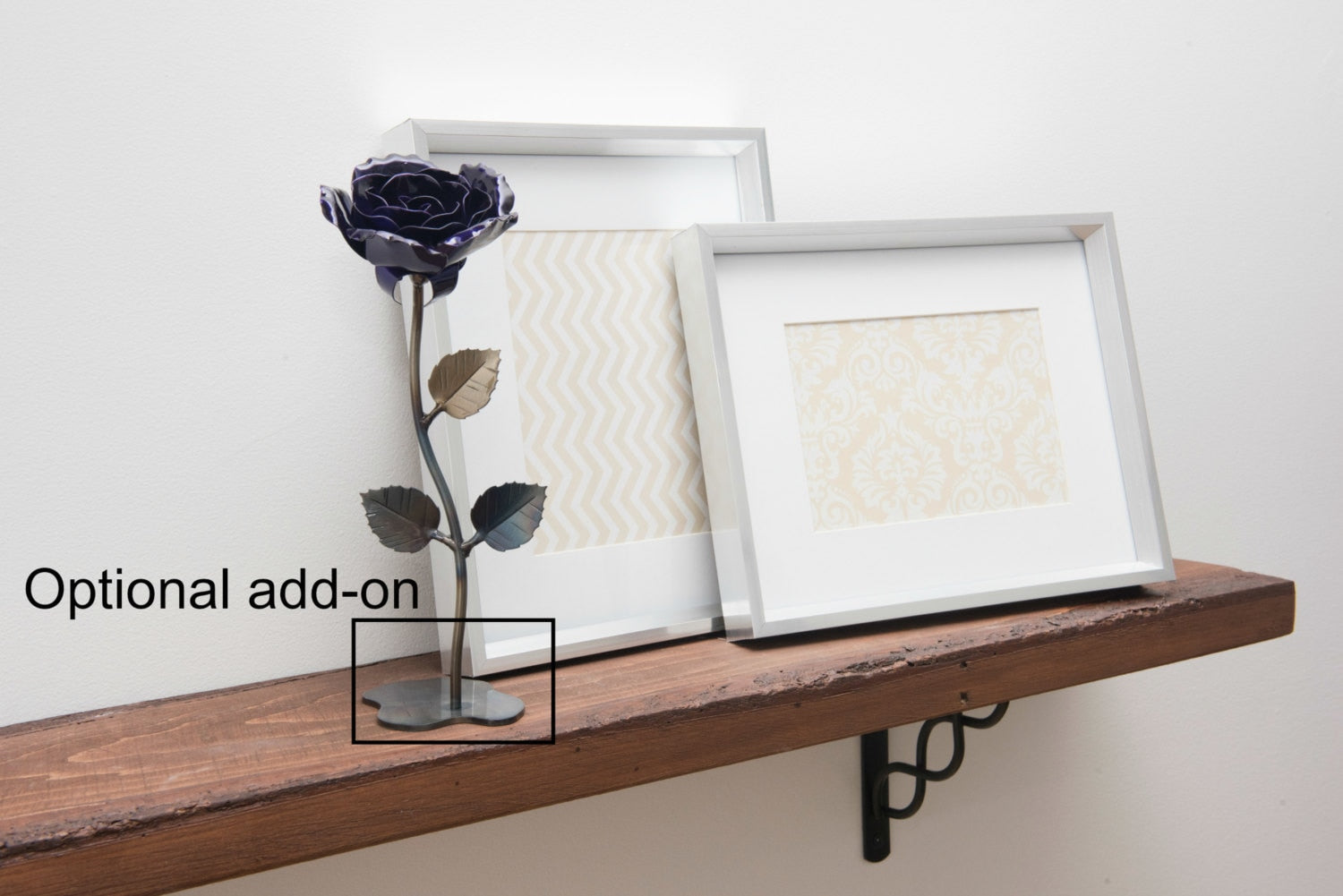 Hand Forged Purple Metal Rose Uncategorized Gift