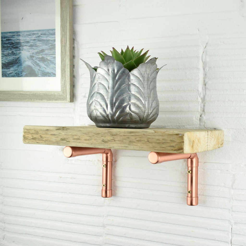 Mini Shelf With Copper Brackets Wall Shelves & Ledges Shelf Bracket