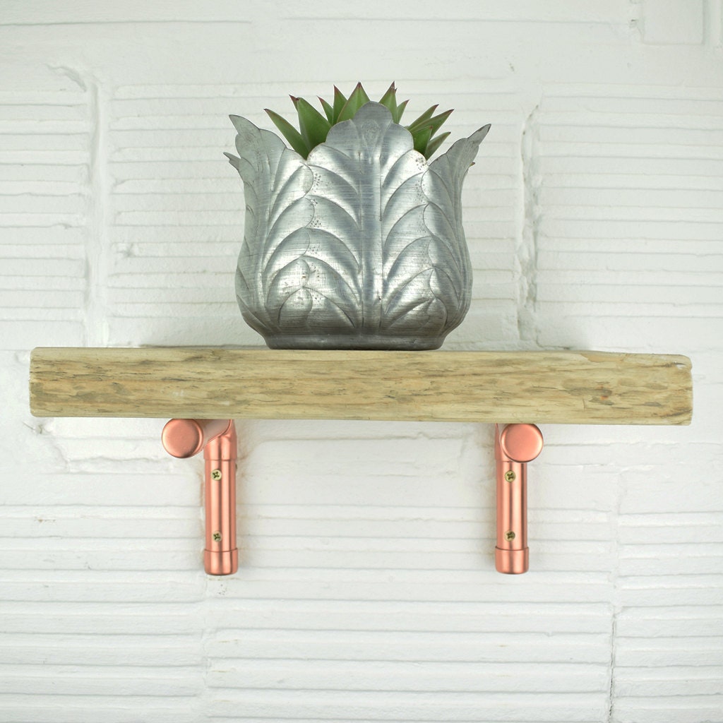 Mini Shelf With Copper Brackets Wall Shelves & Ledges Shelf Bracket