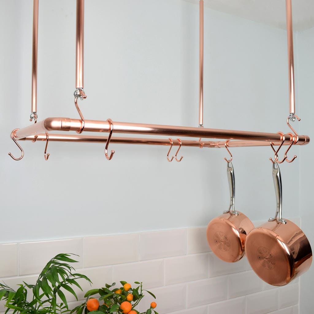 Copper Ceiling Pot and Pan Rack Pot Racks Kitchen Accessories