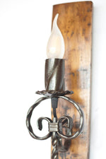 Rustic Wood and wrought iron Barrel sconce Wall Light Fixtures Lighting
