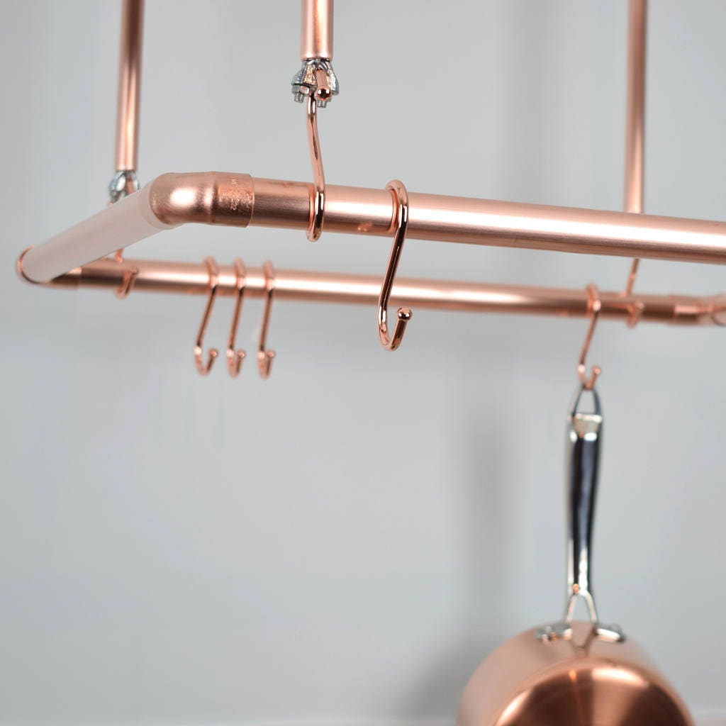 Copper Ceiling Pot and Pan Rack Pot Racks Kitchen