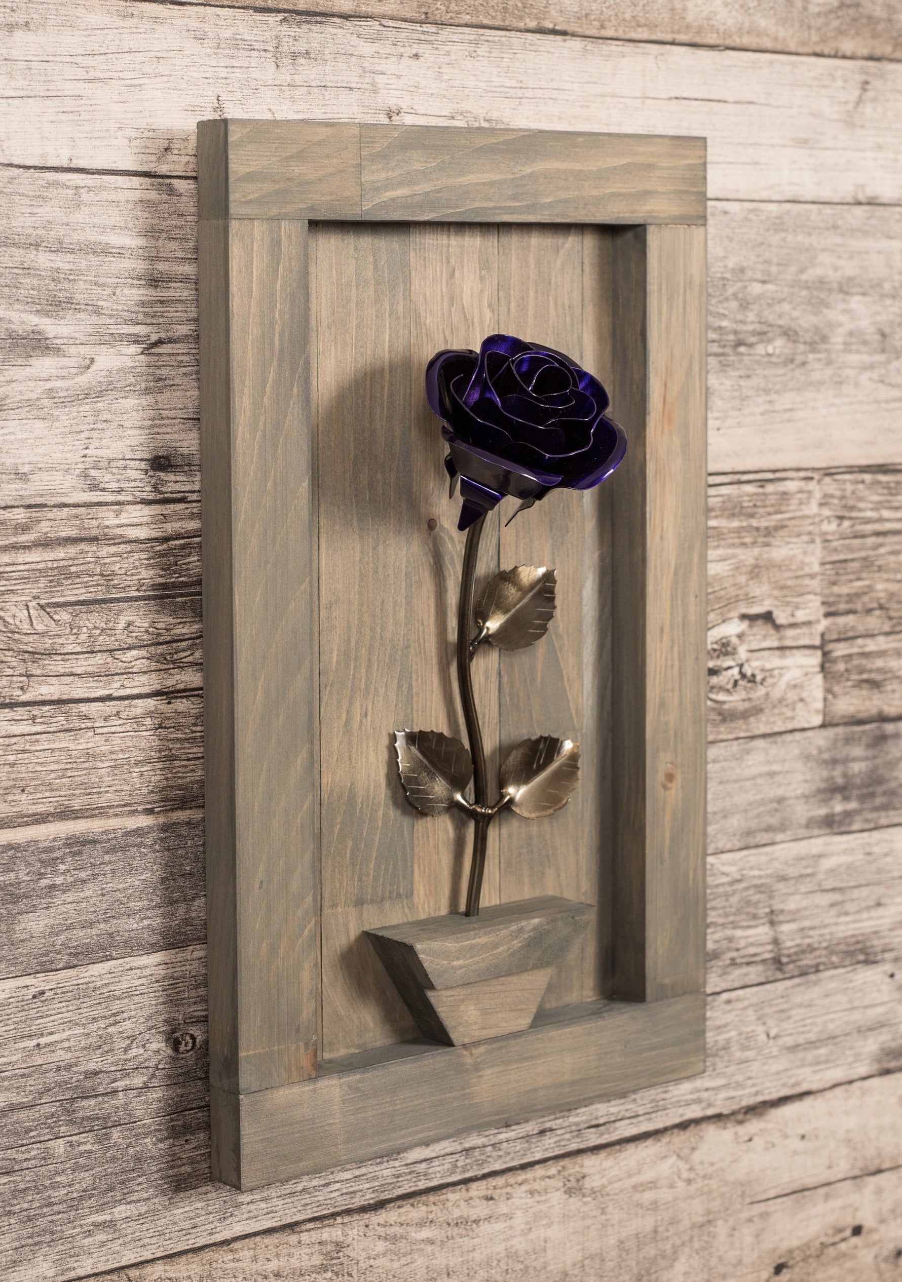 Framed Purple Metal Rose Uncategorized Gift
