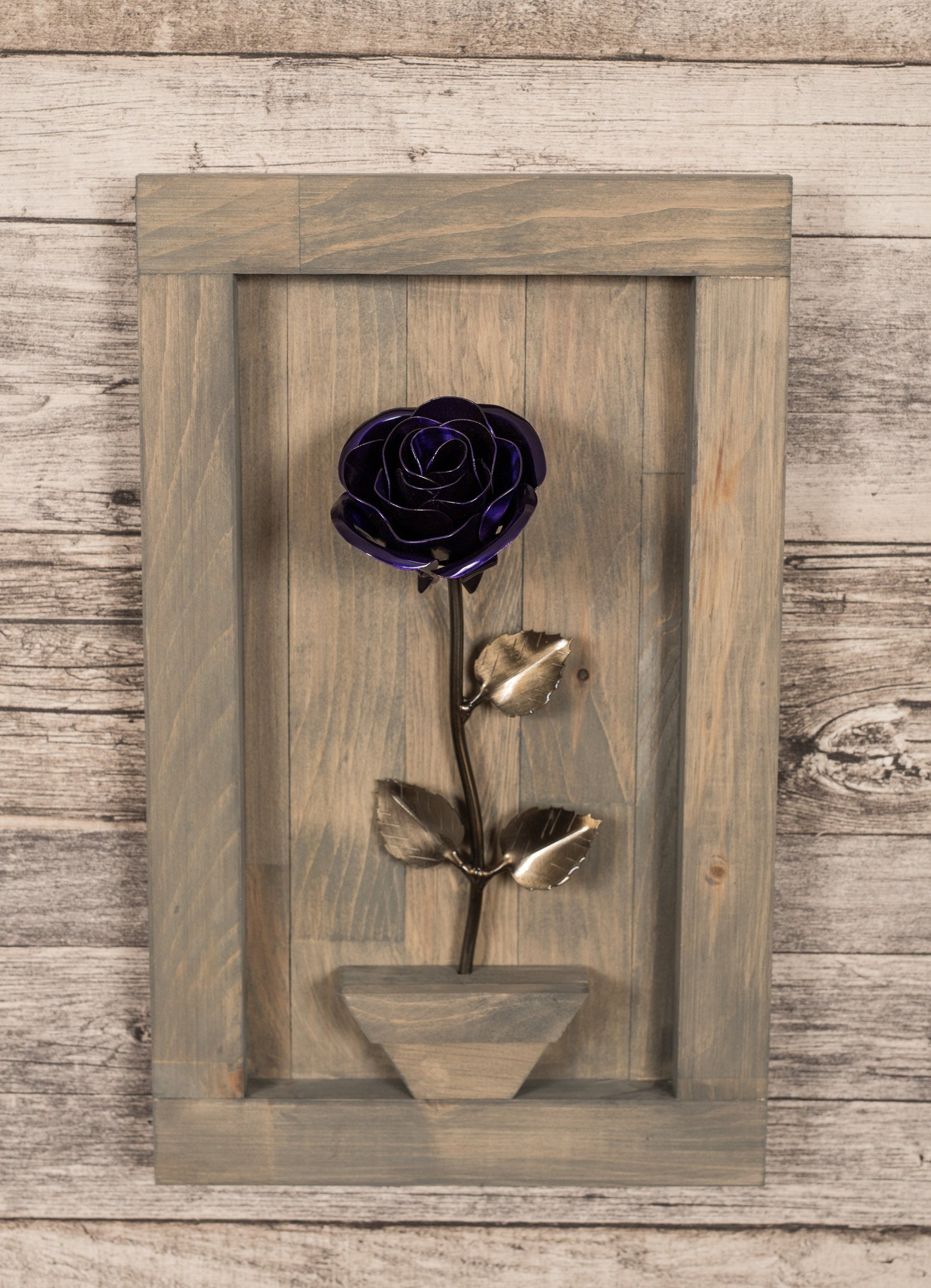 Framed Purple Metal Rose Uncategorized Gift