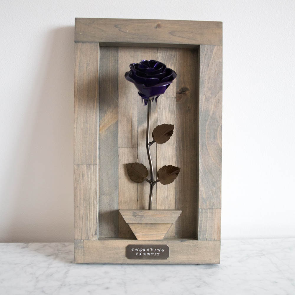Framed Purple Metal Rose Uncategorized Gift