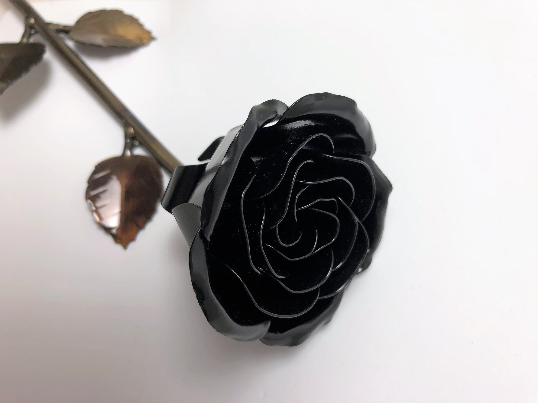 Hand-Forged Black Metal Rose Uncategorized Gift