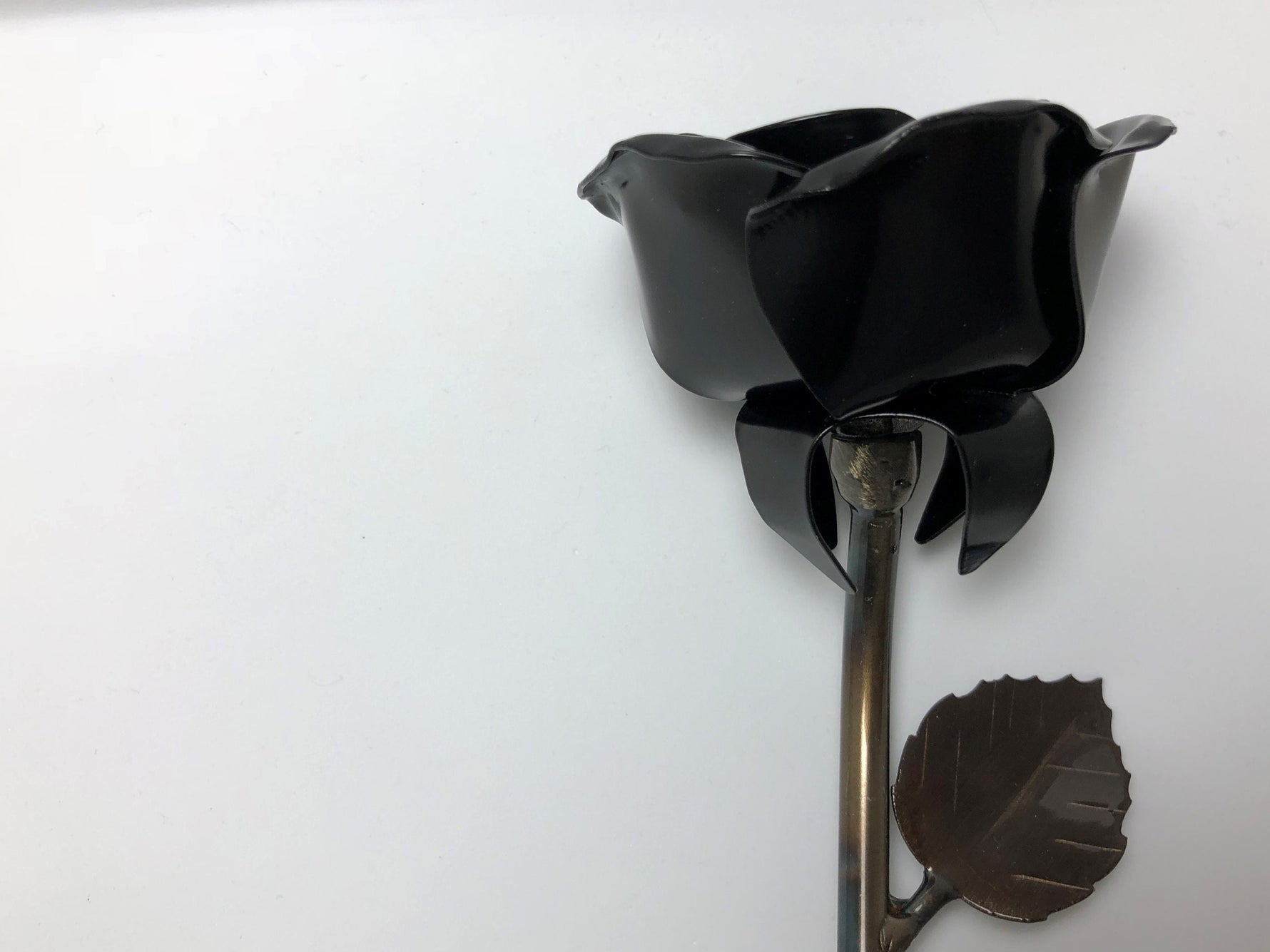 Hand-Forged Black Metal Rose Uncategorized Gift