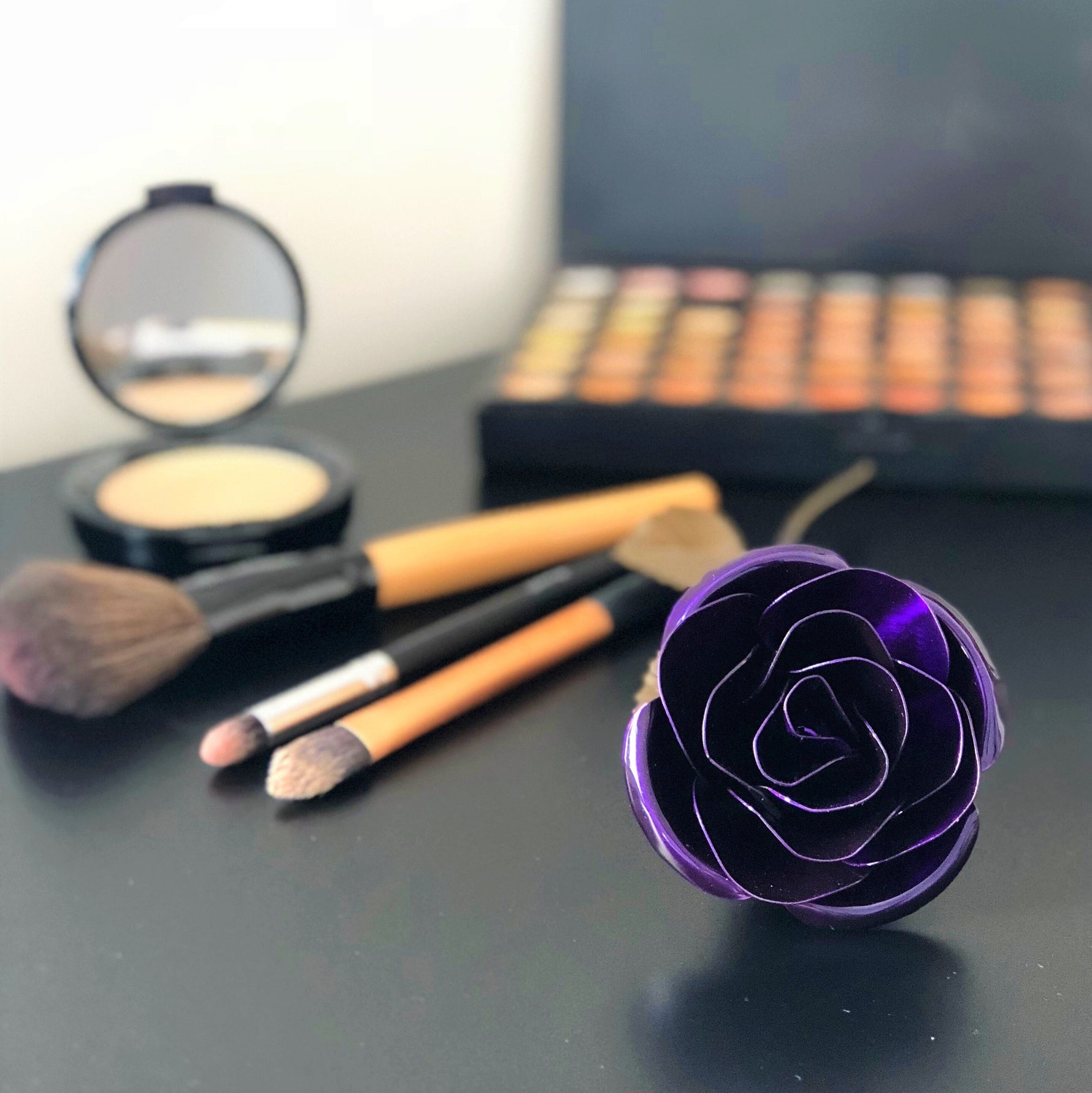 Hand Forged Purple Metal Rose Uncategorized Gift