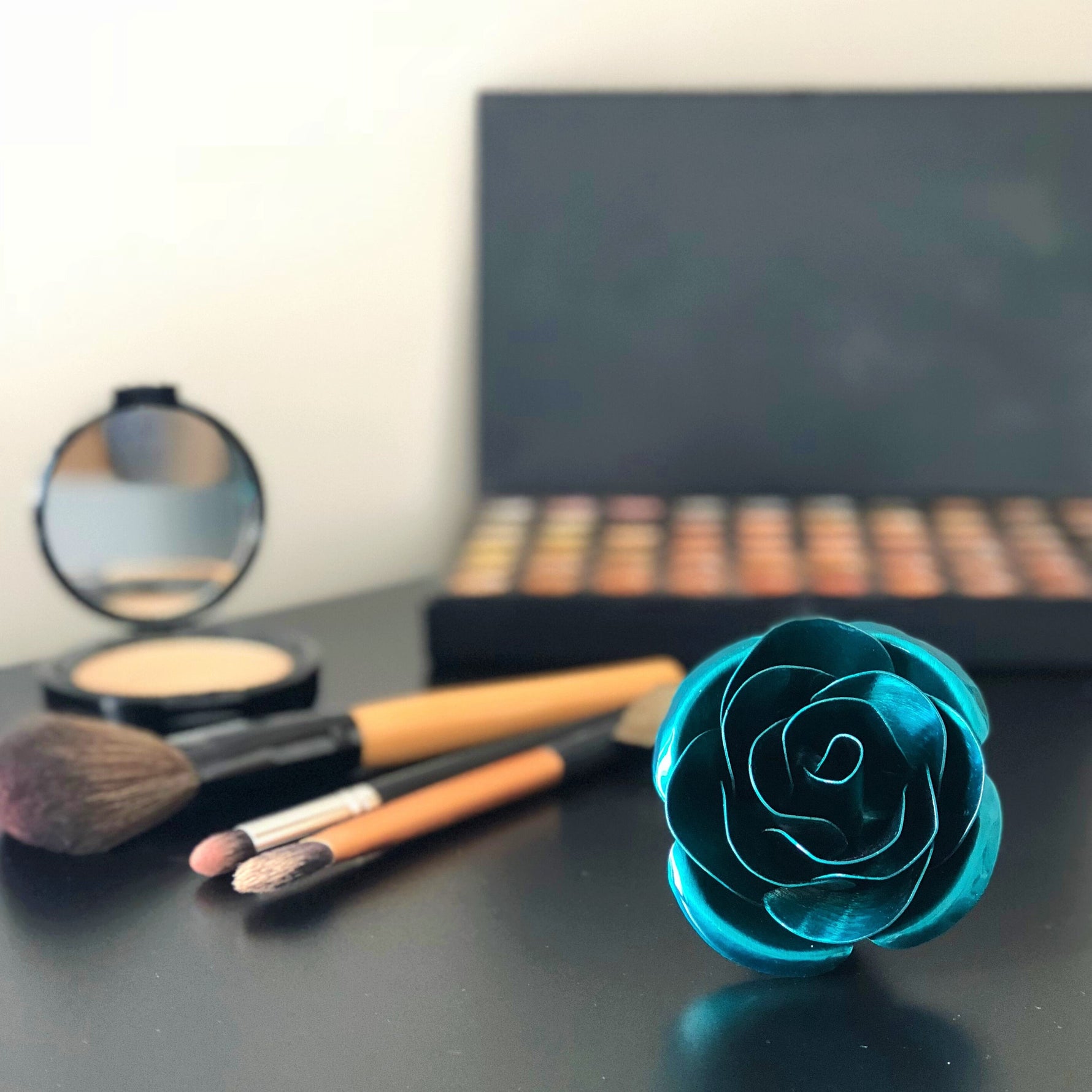 Hand-Forged Wrought Iron Emerald Green Rose Uncategorized Gift