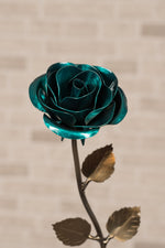 Hand-Forged Wrought Iron Emerald Green Rose Uncategorized Gift