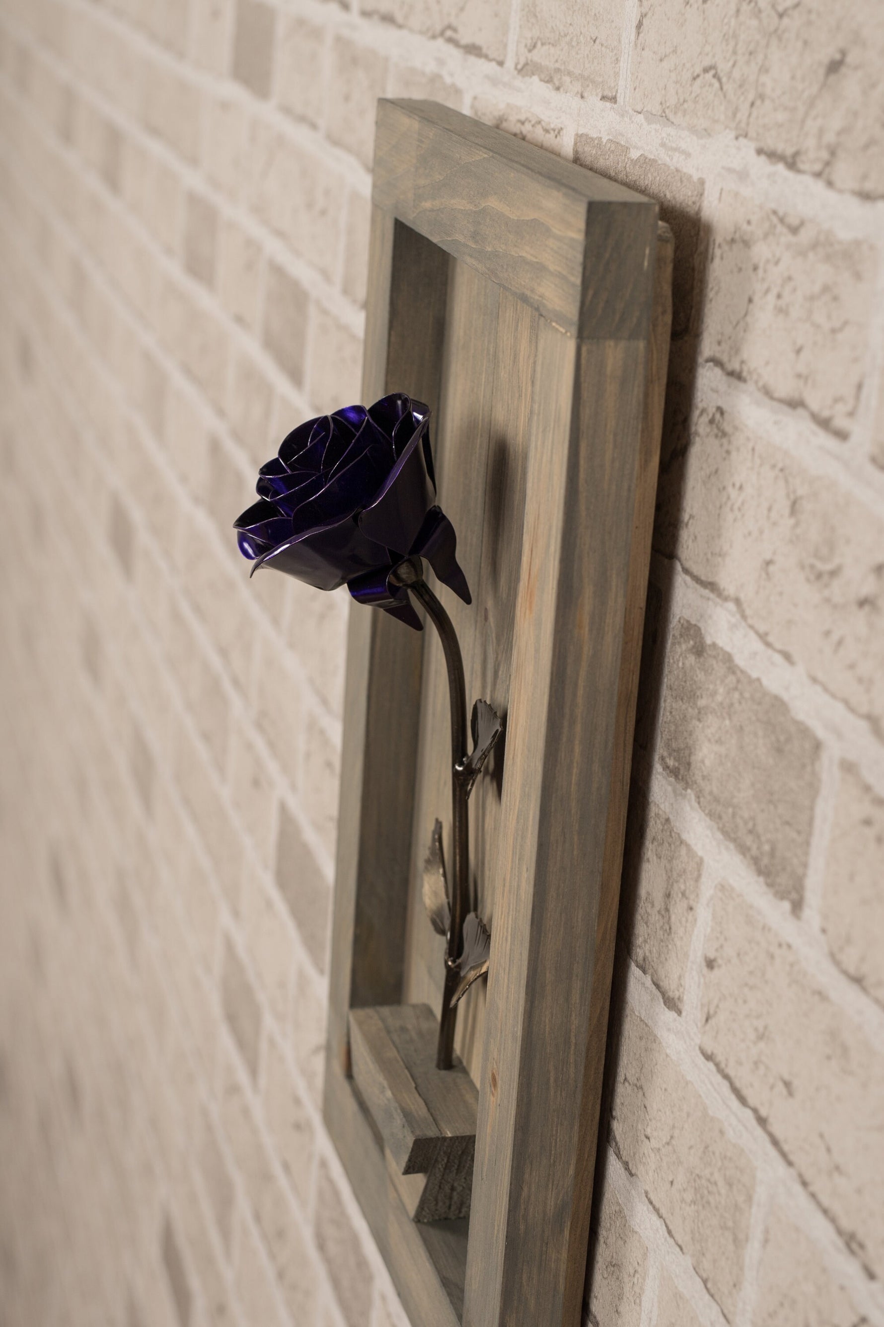 Framed Purple Metal Rose Uncategorized Gift