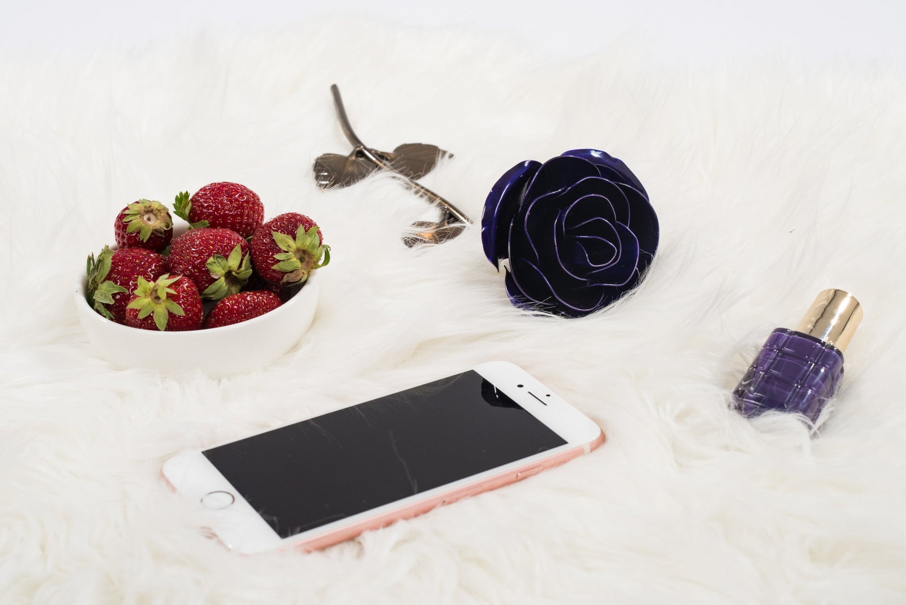 Hand Forged Purple Metal Rose Uncategorized Gift