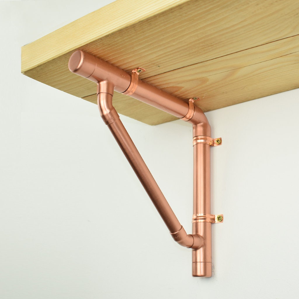Handcrafted Engineered Copper Shelving Bracket Brackets & Reinforcement Braces Shelf Bracket