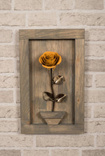 Framed Yellow Metal Rose Uncategorized Gift